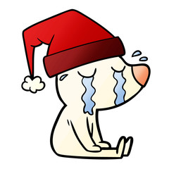 cartoon crying sitting polar bear