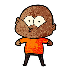 Obraz premium cartoon bald man staring
