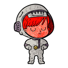 cartoon astronaut woman