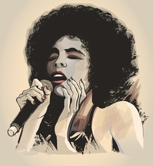 Afro american jazz singer © Isaxar