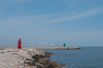 faro del porto di trani, durante la festa patronale 