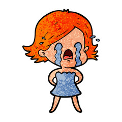cartoon woman crying