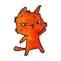 tough cartoon cat