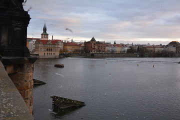 Abendstimmung an der Moldau in Prag