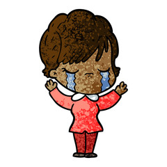 cartoon woman crying