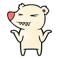 angry polar bear cartoon shrugging shoulders