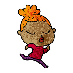 cartoon calm woman