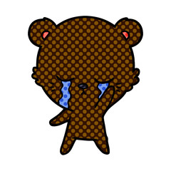 crying bear cartoon character