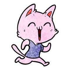 happy cartoon cat