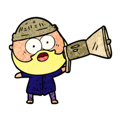 cartoon surprised bearded man