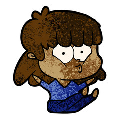 cartoon whistling girl