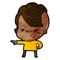 cartoon annoyed hipster girl