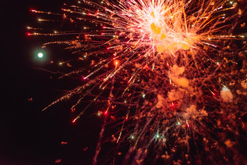 Fototapeta na wymiar New Year's fireworks in the sky
