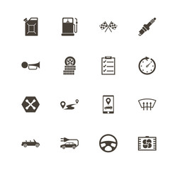 Automobile icons. Perfect black pictogram on white background. Flat simple vector icon.
