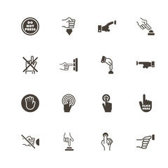 Buttons icons. Perfect black pictogram on white background. Flat simple vector icon.