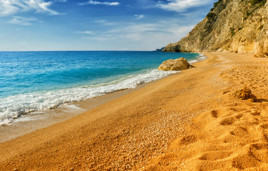 Obraz premium Egremni beach at Lefkada, Ionion sea, Greece
