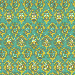 Floral Pattern. Seamless Asian Textile Background