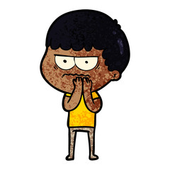 Obraz premium cartoon annoyed man