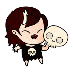 cartoon laughing vampire girl