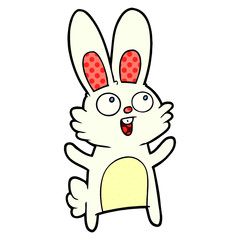happy cartoon rabbit