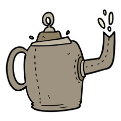 cartoon old metal kettle