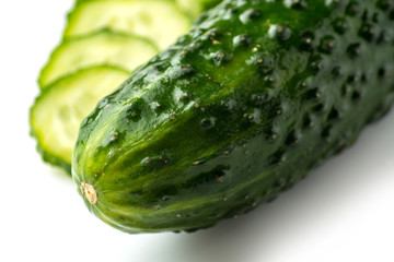 cucumbers on a white background