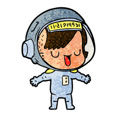 cartoon astronaut woman