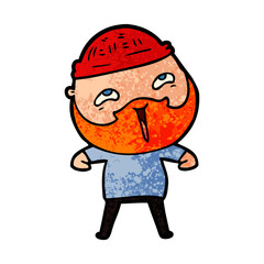 Obraz premium cartoon happy bearded man