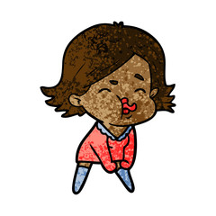 cartoon girl pulling face