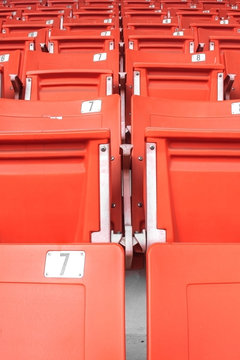 Red seat in stadium
