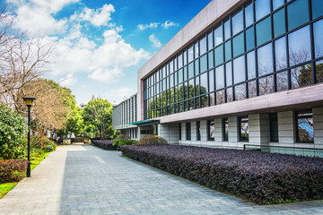 entrance of modern office building