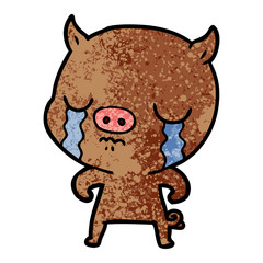 cartoon pig crying