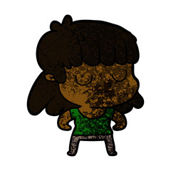 Obraz premium cartoon indifferent woman