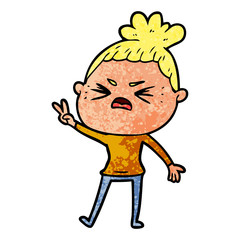 cartoon angry woman