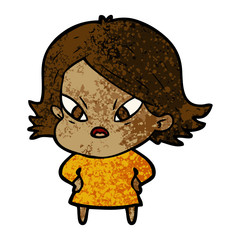 cartoon stressed woman