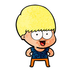 happy cartoon boy