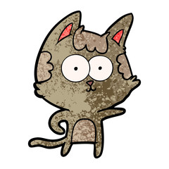 happy cartoon cat pointing