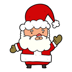 cartoon santa claus waving