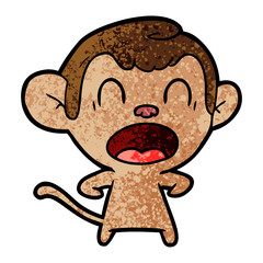Obraz na płótnie Canvas shouting cartoon monkey