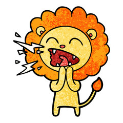 cartoon roaring lion