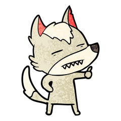 cartoon wolf showing teeth