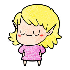 happy cartoon elf girl