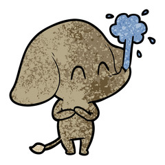 cute cartoon elephant spouting water