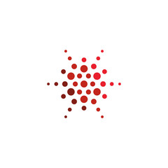 Abstract star halftone logo. New technology vector symbol.