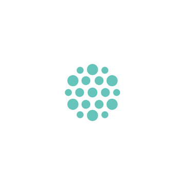 Abstract turquoise flat template logo. New technology vector symbol.