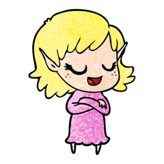 happy cartoon elf girl
