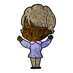 cartoon woman thinking