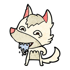 cartoon hungry wolf