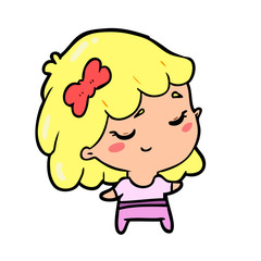 cute cartoon happy girl