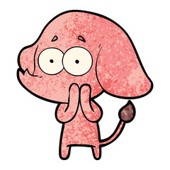 Obraz premium cartoon unsure elephant